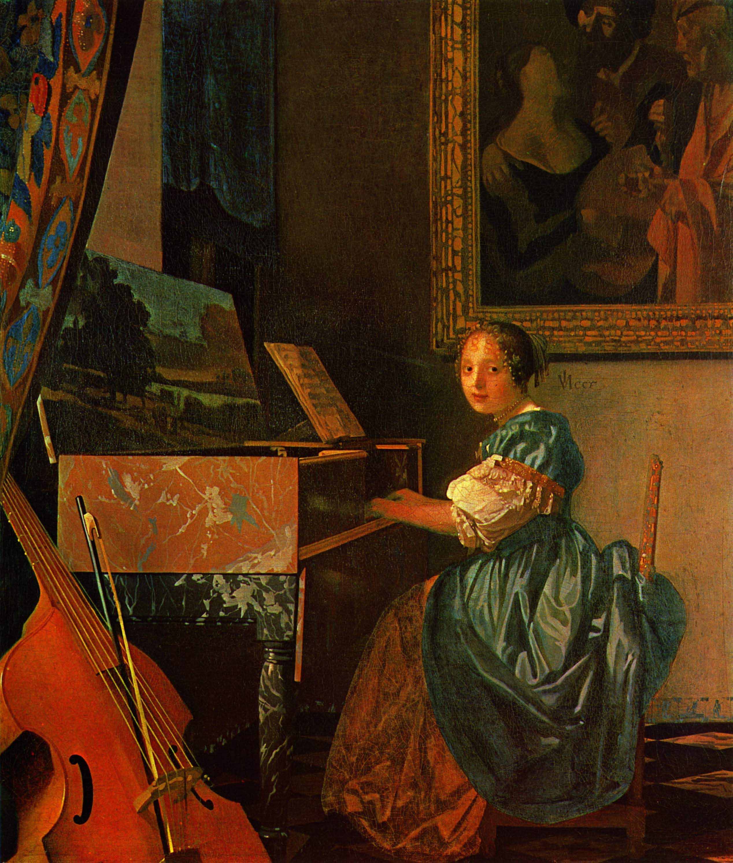 Johannes Vermeer A Lady Seated at a Virginal